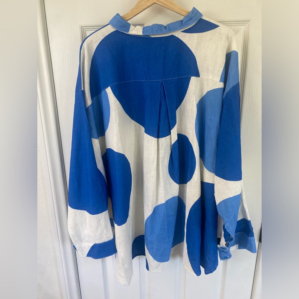 Nettle Studios linen Polka Dot Soft
Volume long sleeve Shirt in colorway DOTTIE - Picture 3 of 5